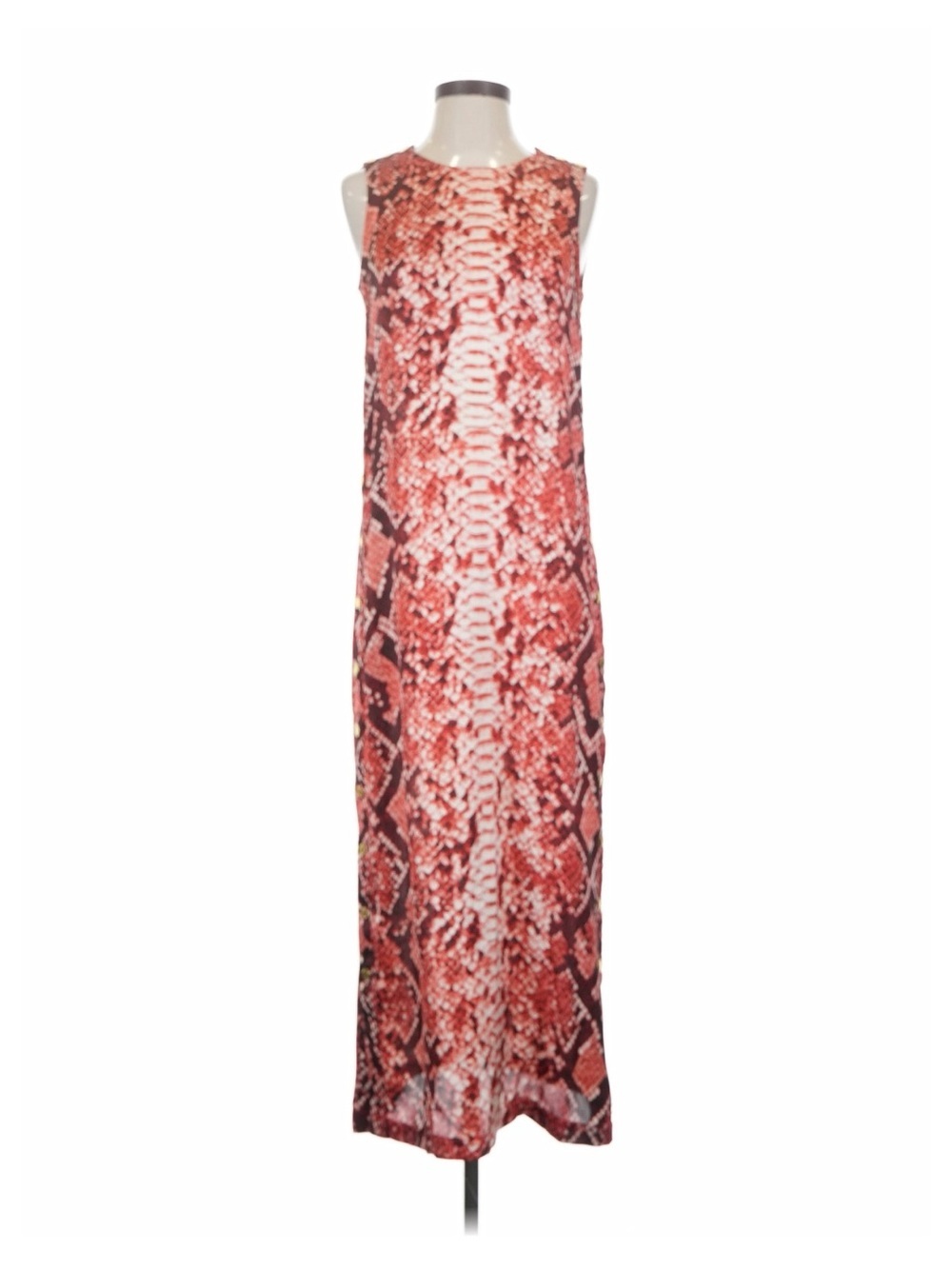 MICHAEL Michael Kors Red Snake-Print Sleeveless Tank with Gold Buttons